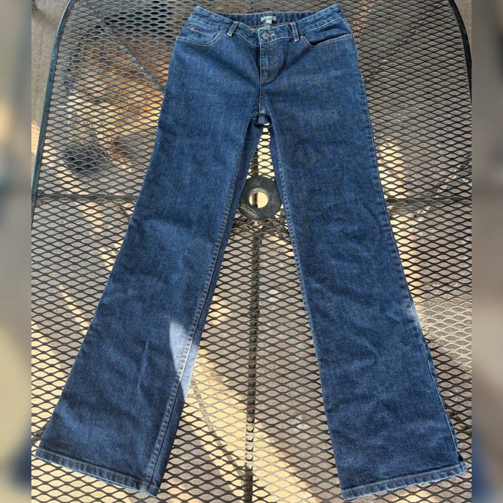 J. Jill Classic Blue Denim Semi Wide Leg Bootcut Jeans